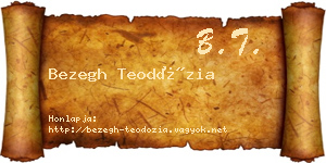 Bezegh Teodózia névjegykártya